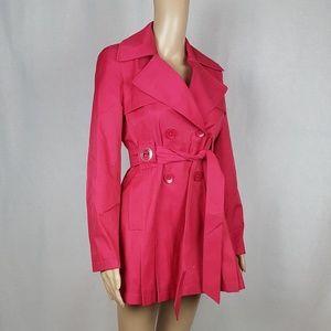 Via Spiga Pink Raincoat Trench Coat Petite XS